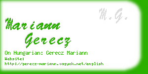 mariann gerecz business card